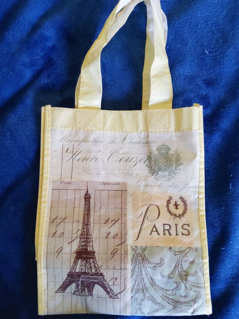 Paris Tote Bag, Eiffel Tower Travel Gift, Vintage French Script Shopper